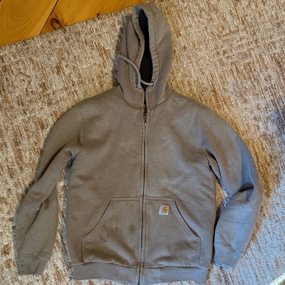 Carhartt Gray Hooded Sherpa Sweatshirt